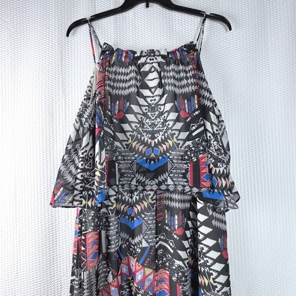 NY Collection Dresses & Skirts - NY Collection Woman Geometric Tribal Print Maxi Dress Black Red 2X Sleeveless
